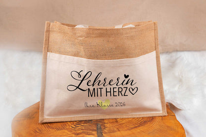 Tasche aus Jute personalisiert mit vielen Designs • Einkaufstasche