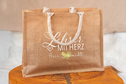 Tasche aus Jute personalisiert mit vielen Designs - Einkaufstasche