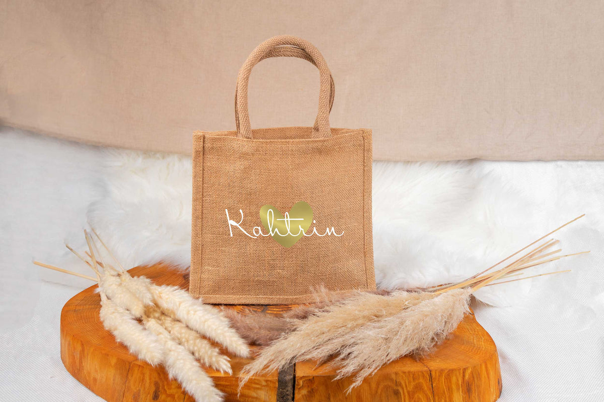 Tasche aus Jute personalisiert mit vielen Designs - Einkaufstasche