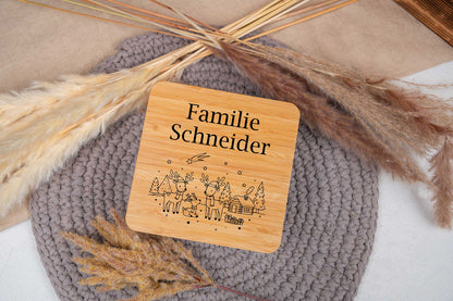 Keksdose personalisiert mit Namen und Bambusdeckel - Plätzchendose