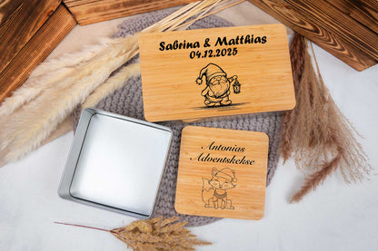 Keksdose personalisiert mit Namen und Bambusdeckel - Plätzchendose