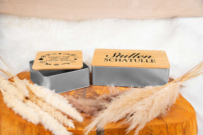 Keksdose personalisiert mit Namen und Bambusdeckel - Plätzchendose