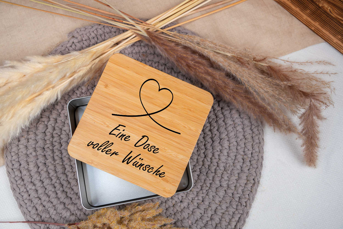 Keksdose personalisiert mit Namen und Bambusdeckel - Vorratsdose