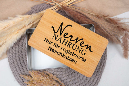 Keksdose personalisiert mit Namen und Bambusdeckel - Vorratsdose