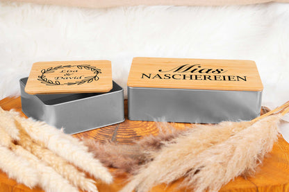 Keksdose personalisiert mit Namen und Bambusdeckel - Vorratsdose