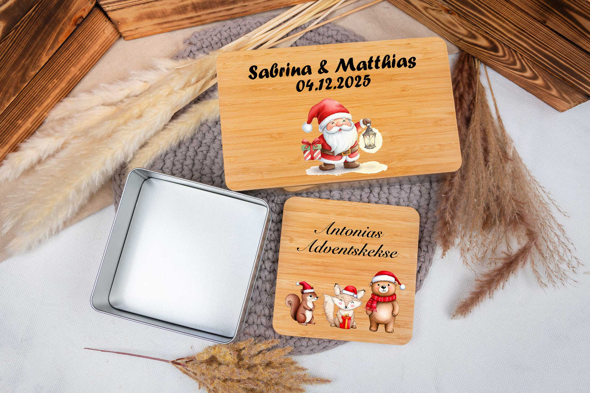 Keksdose Weihnachten mit Namen personalisiert - Plätzchendose