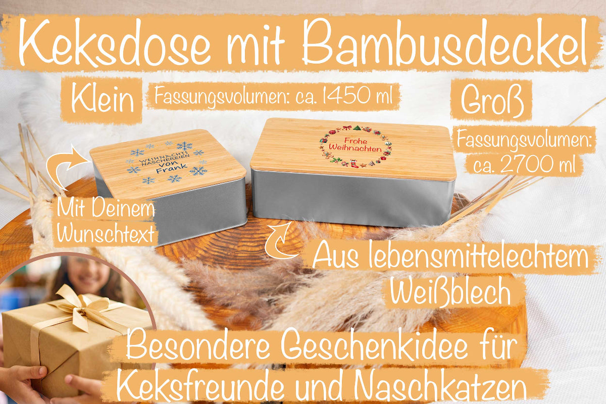 Keksdose Weihnachten mit Namen personalisiert - Plätzchendose