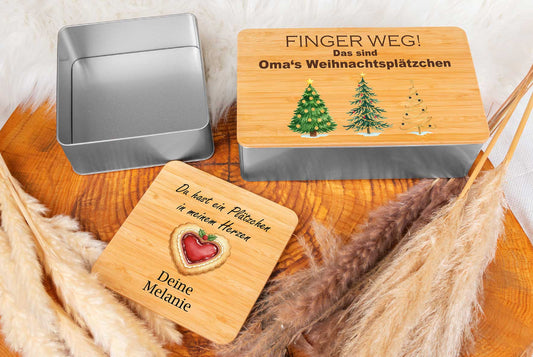 Keksdose Weihnachten mit Namen personalisiert - Plätzchendose