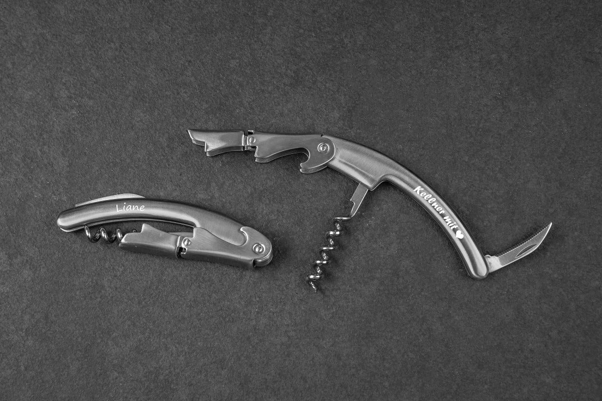 Premium Kellnermesser personalisiert mit Gravur aus Edelstahl