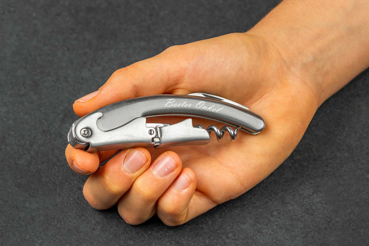 Premium Kellnermesser personalisiert mit Gravur aus Edelstahl