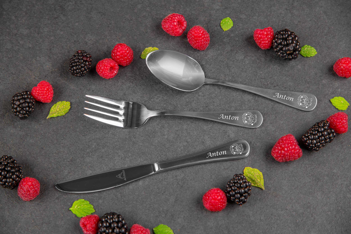 Personalisiertes Kinderbesteck mit Gravur 3-teilig