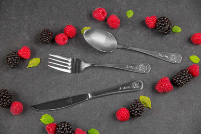 Personalisiertes Kinderbesteck mit Gravur 3-teilig