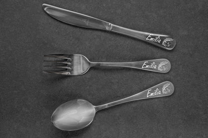 Personalisiertes Kinderbesteck mit Gravur 3-teilig
