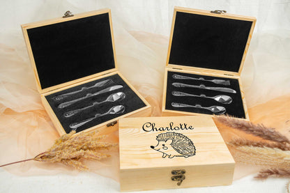 Kinderbesteck personalisiert mit Name und schicker Holzbox