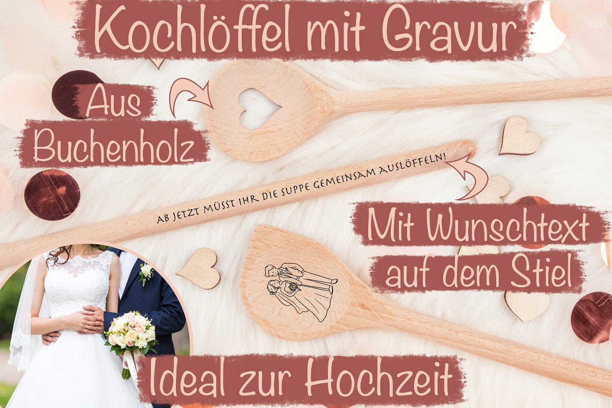 Kochlöffel personalisiert zur Hochzeit