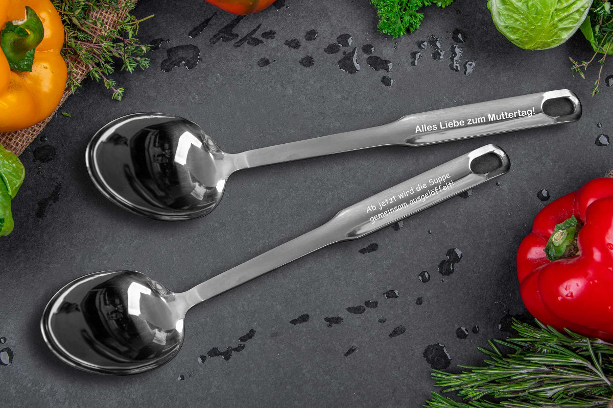 Edelstahl-Kochlöffel mit Deiner Wunschgravur