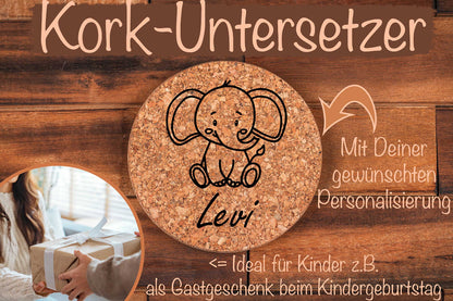 Kork Untersetzer personalisiert für Kinder