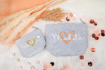 Kosmetiktasche Kulturbeutel personalisiert mit Name in zwei Größen