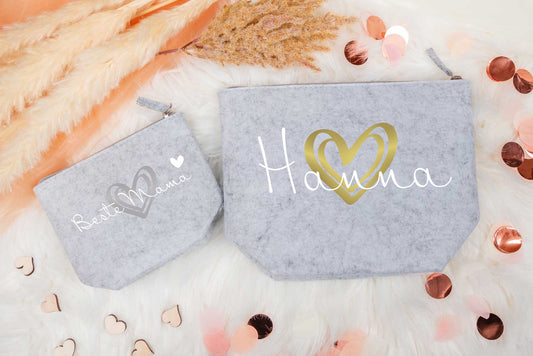 Kosmetiktasche Kulturbeutel personalisiert mit Name in zwei Größen