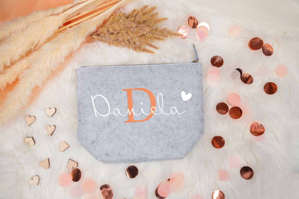 Kosmetiktasche Kulturbeutel personalisiert mit Name in zwei Größen