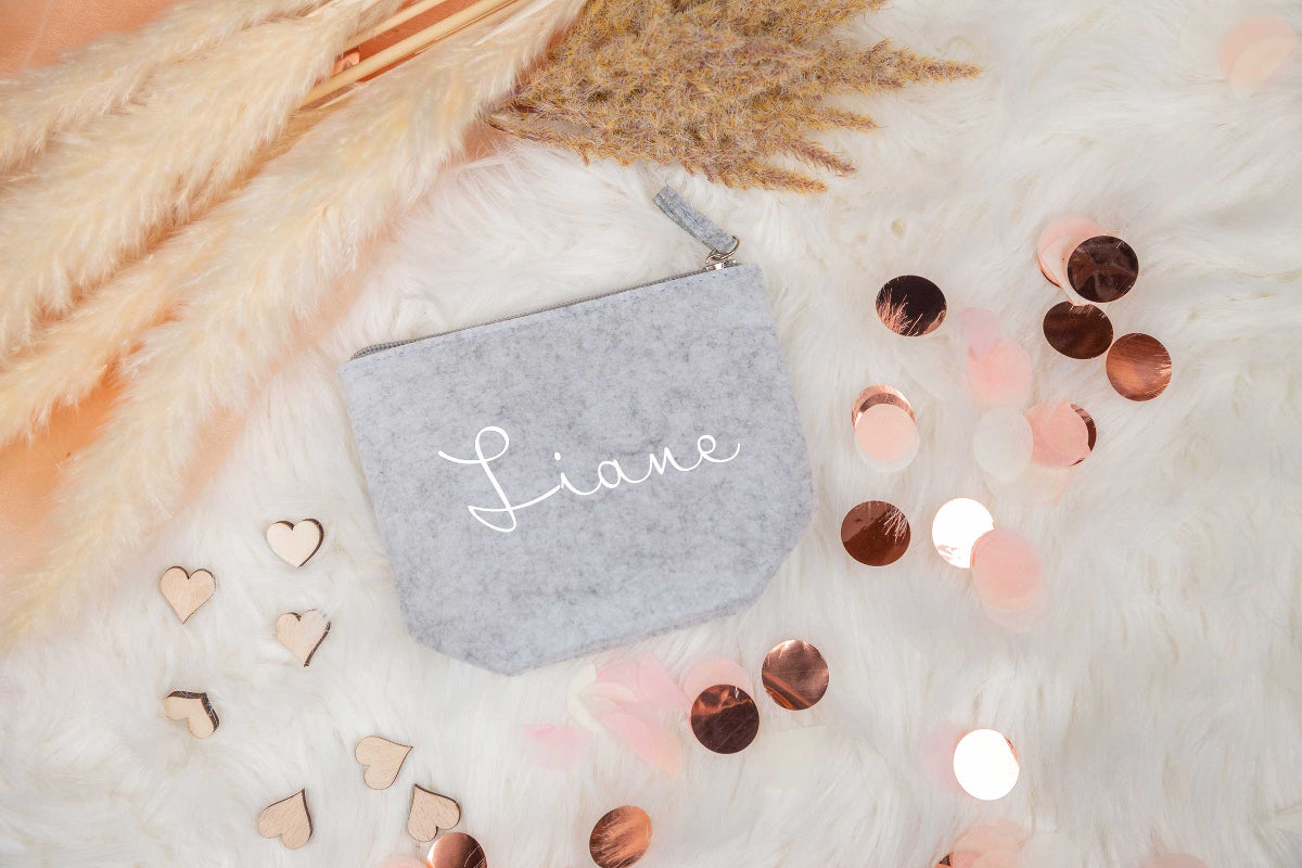Kosmetiktasche Kulturbeutel personalisiert mit Name in zwei Größen