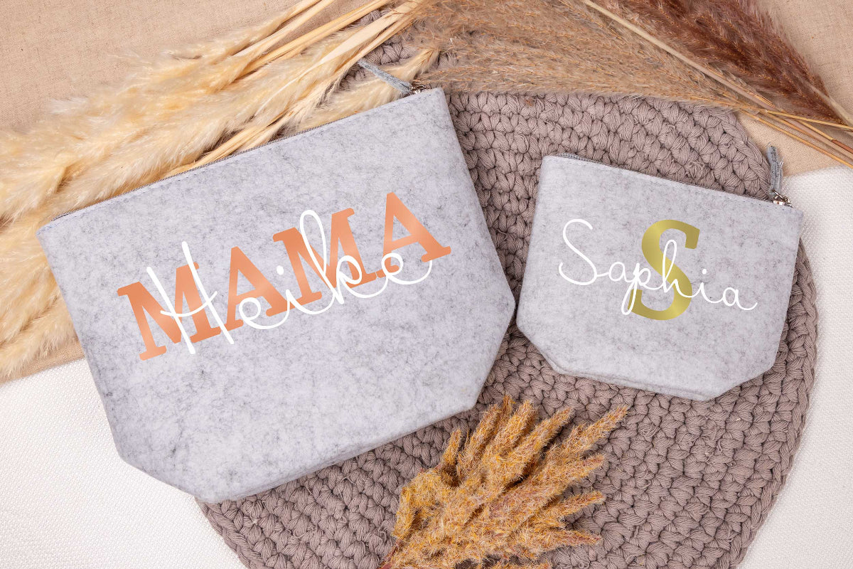 Kosmetiktasche Kulturbeutel personalisiert mit Name in zwei Größen