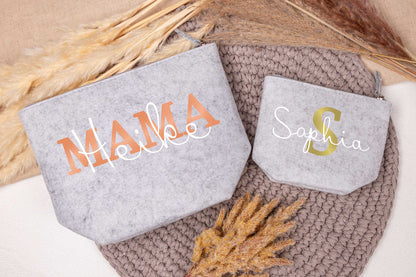 Kosmetiktasche Kulturbeutel personalisiert mit Name in zwei Größen