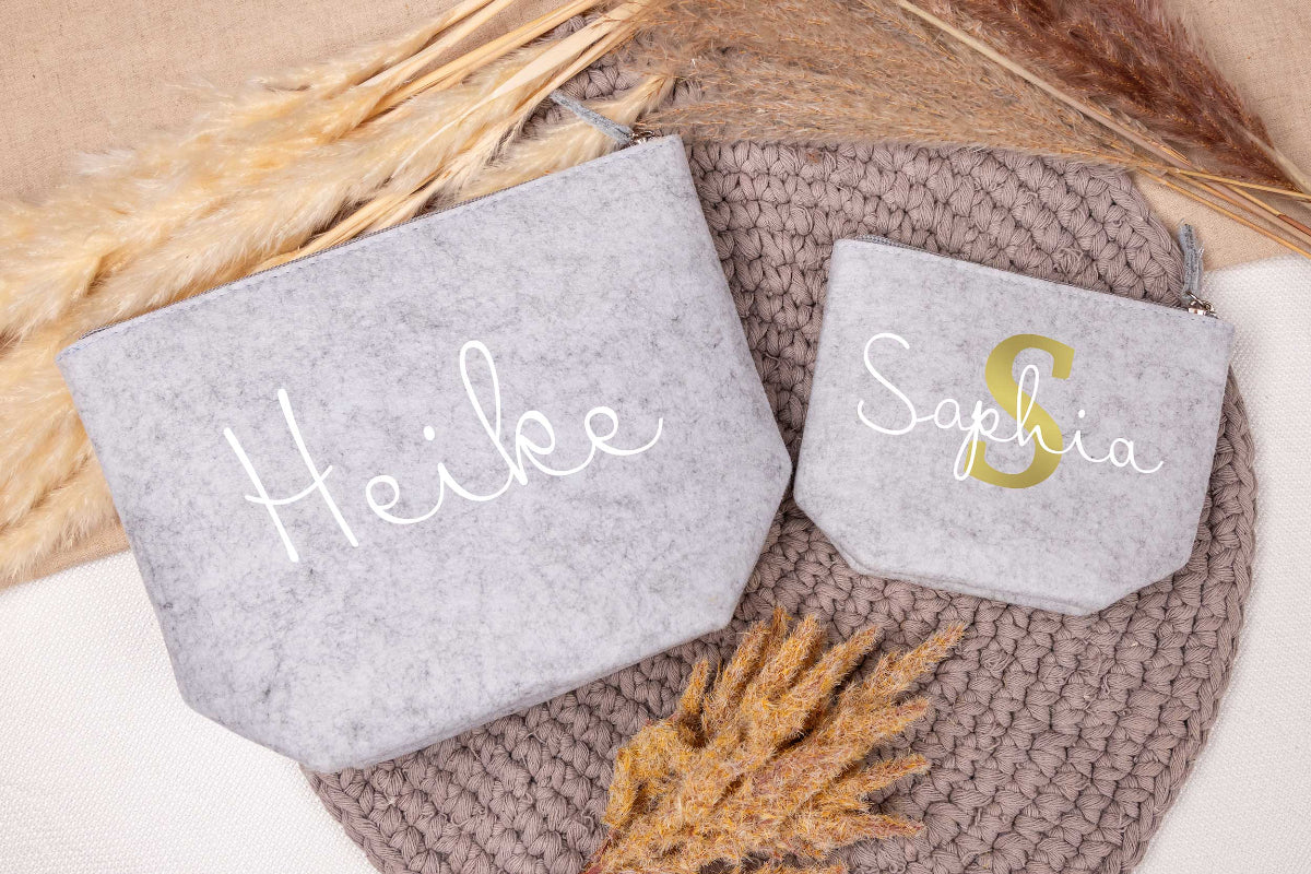 Kosmetiktasche Kulturbeutel personalisiert mit Name in zwei Größen