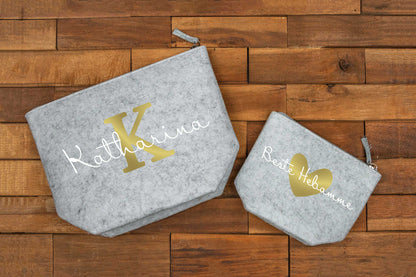 Kosmetiktasche Kulturbeutel personalisiert mit Name in zwei Größen