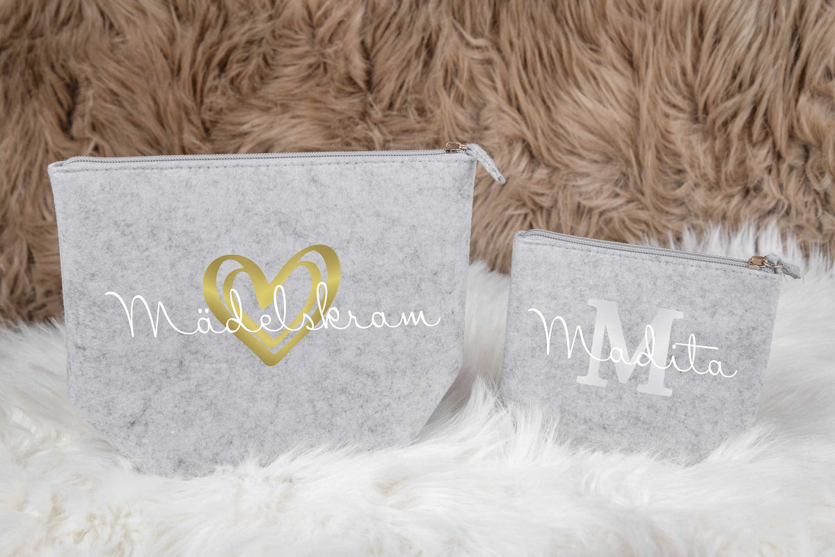 Kosmetiktasche Kulturbeutel personalisiert mit Name in zwei Größen
