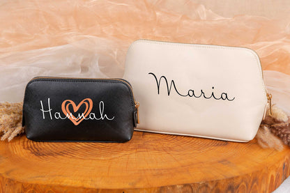 Kosmetiktasche aus Kunstleder personalisiert mit Namen
