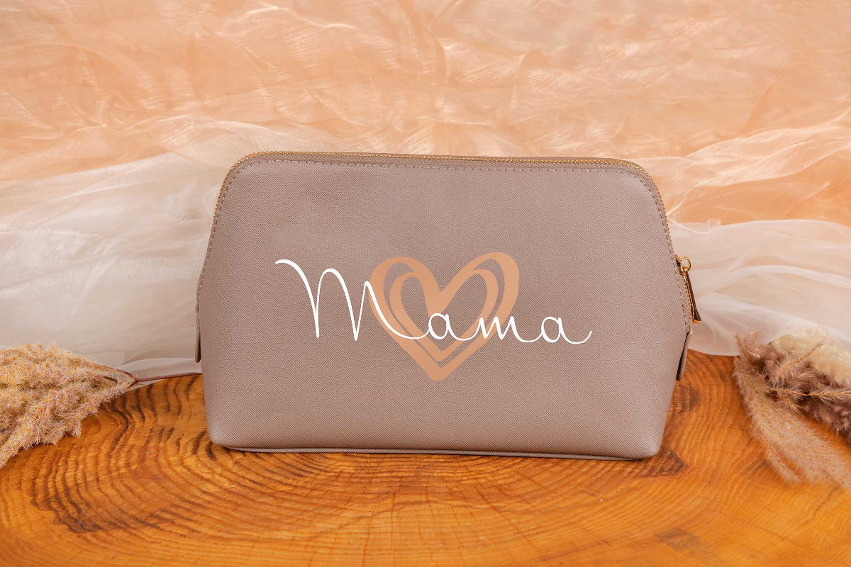 Kosmetiktasche aus Kunstleder personalisiert mit Namen