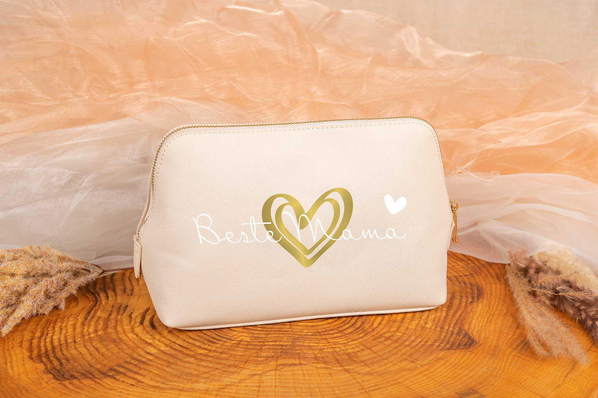 Kosmetiktasche aus Kunstleder personalisiert mit Namen