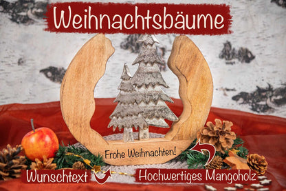 Weihnachtsgeschenk Holz Tannenbaum im Kreis mit Gravur personalisiert