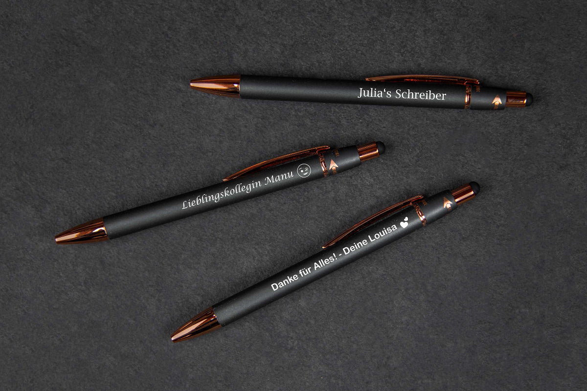 Metall-Kugelschreiber mit roségold Akzenten und Fidget-Spinner