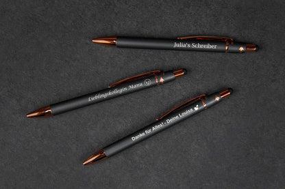 Metall-Kugelschreiber mit roségold Akzenten und Fidget-Spinner