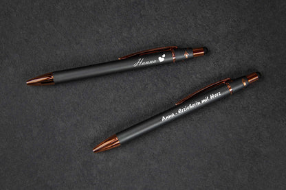 Metall-Kugelschreiber mit roségold Akzenten und Fidget-Spinner