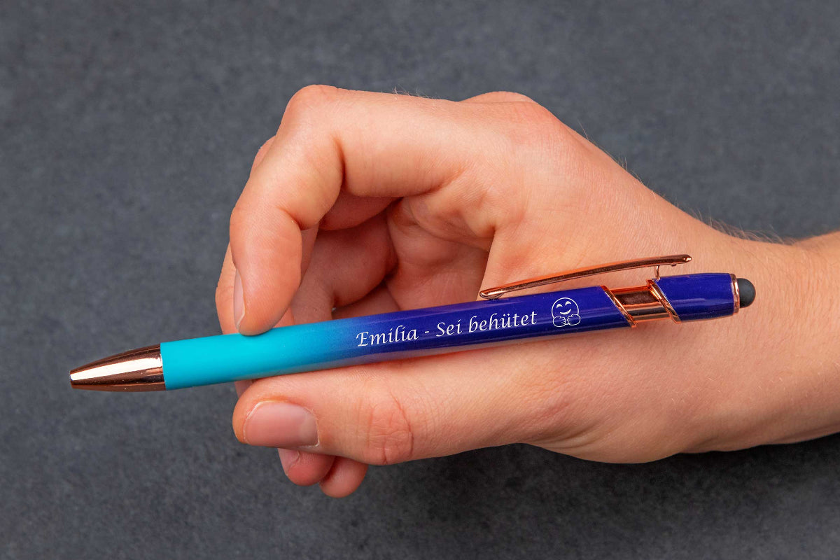 Personalisierter Metall-Kugelschreiber mit Gravur und Farbverlauf