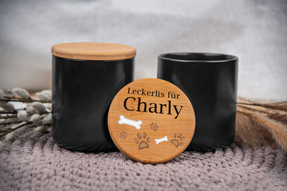 Leckerli Glas personalisiert mit Deinem Wunschtext für Hunde und Katzen