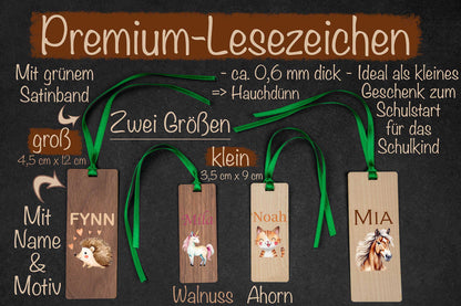 Lesezeichen mit Wunschtext und buntem Motiv