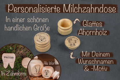 Personalisierte Milchzahndose mit Namen