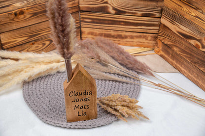 Hochzeitsgeschenk Haus mit Deiner Wunschgravur als Vase personalisiert - Einzugsgeschenk