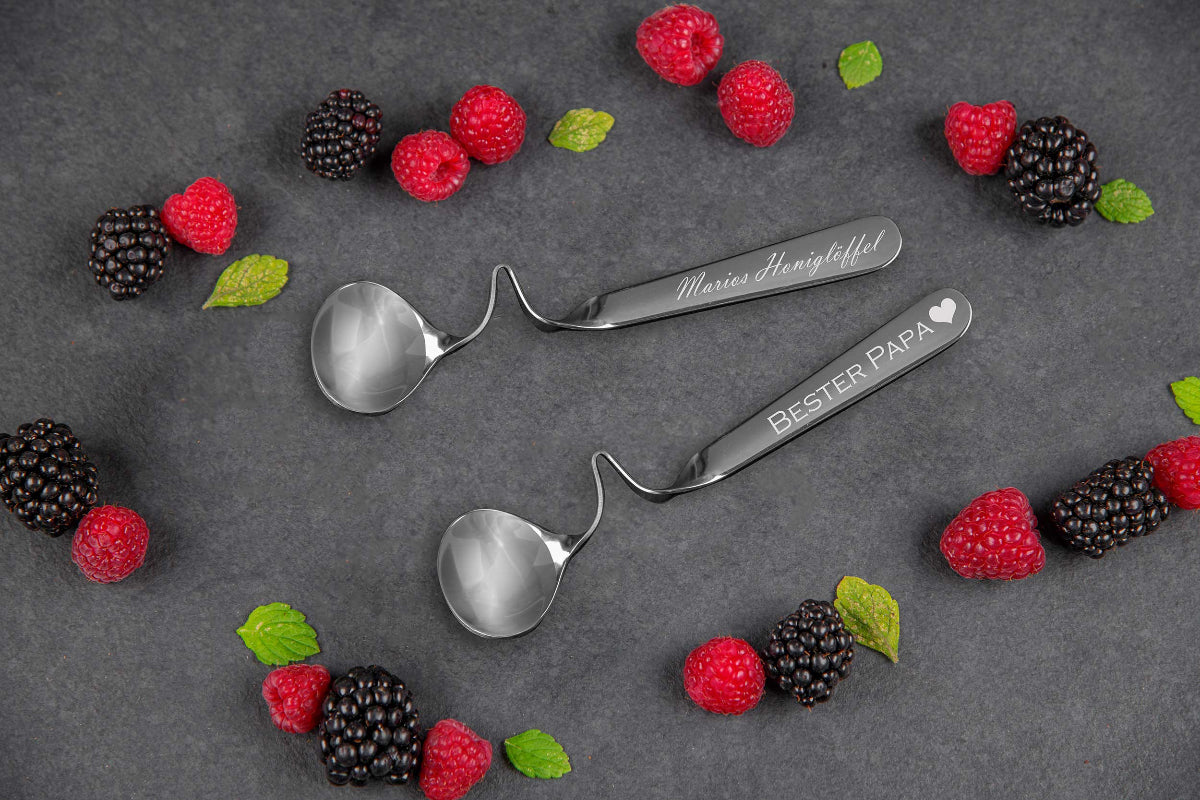 Edelstahl Honiglöffel Marmeladenlöffel personalisiert