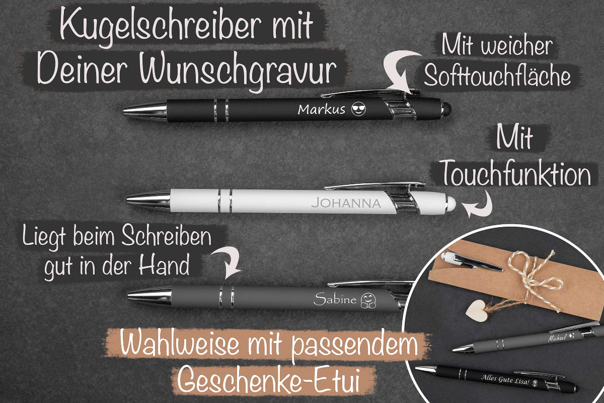 Personalisierter Metall-Kugelschreiber mit Gravur