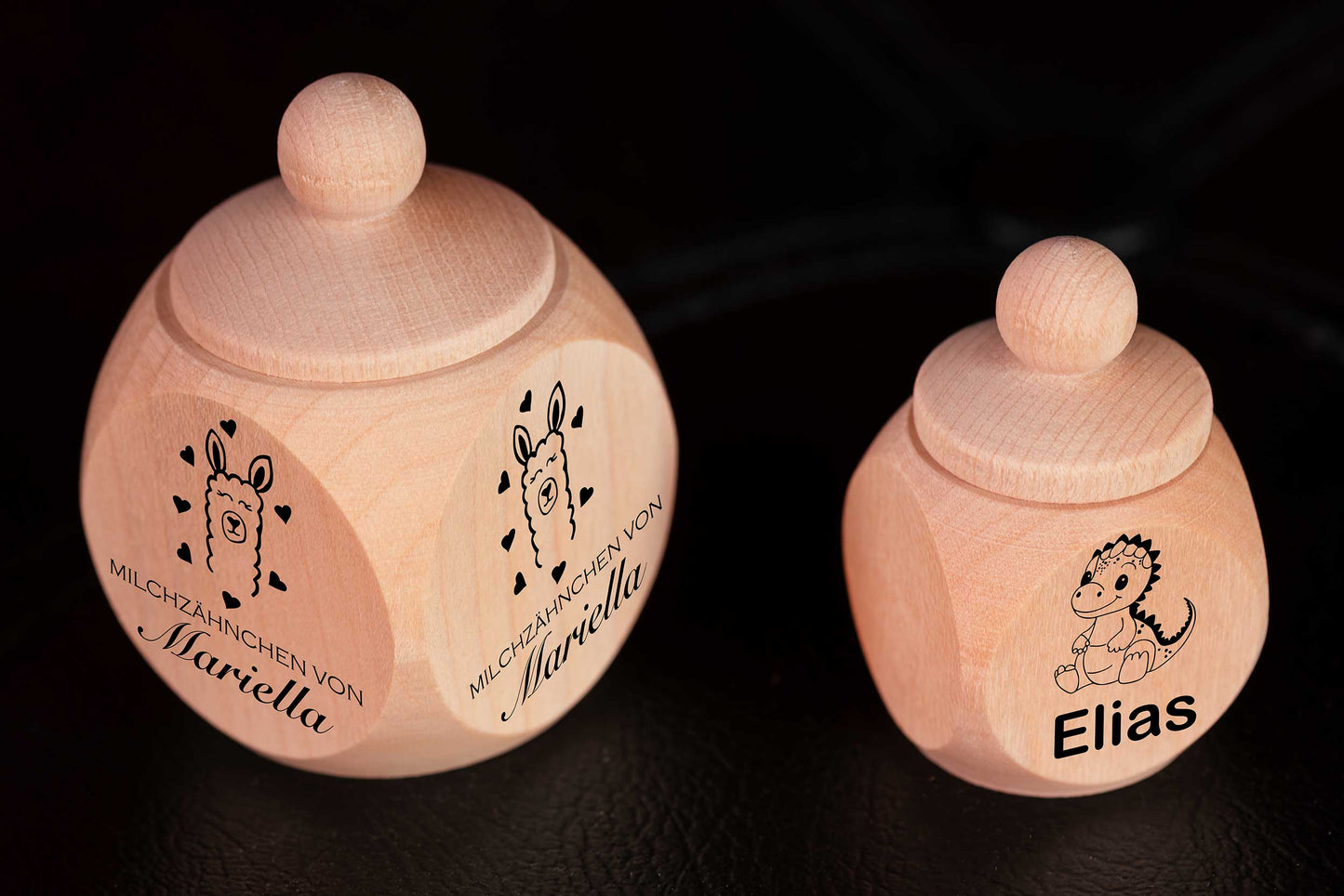 Milchzahndose mit Namen personalisiert