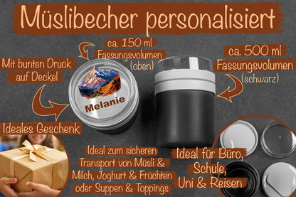 Müslibecher personalisiert aus Kunststoff • Brotdose