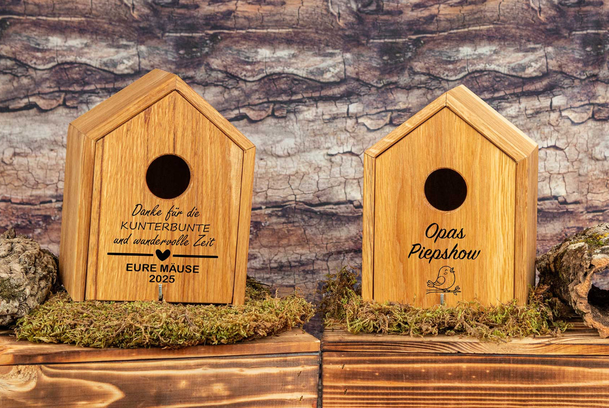 Nistkasten personalisiert mit Gravur