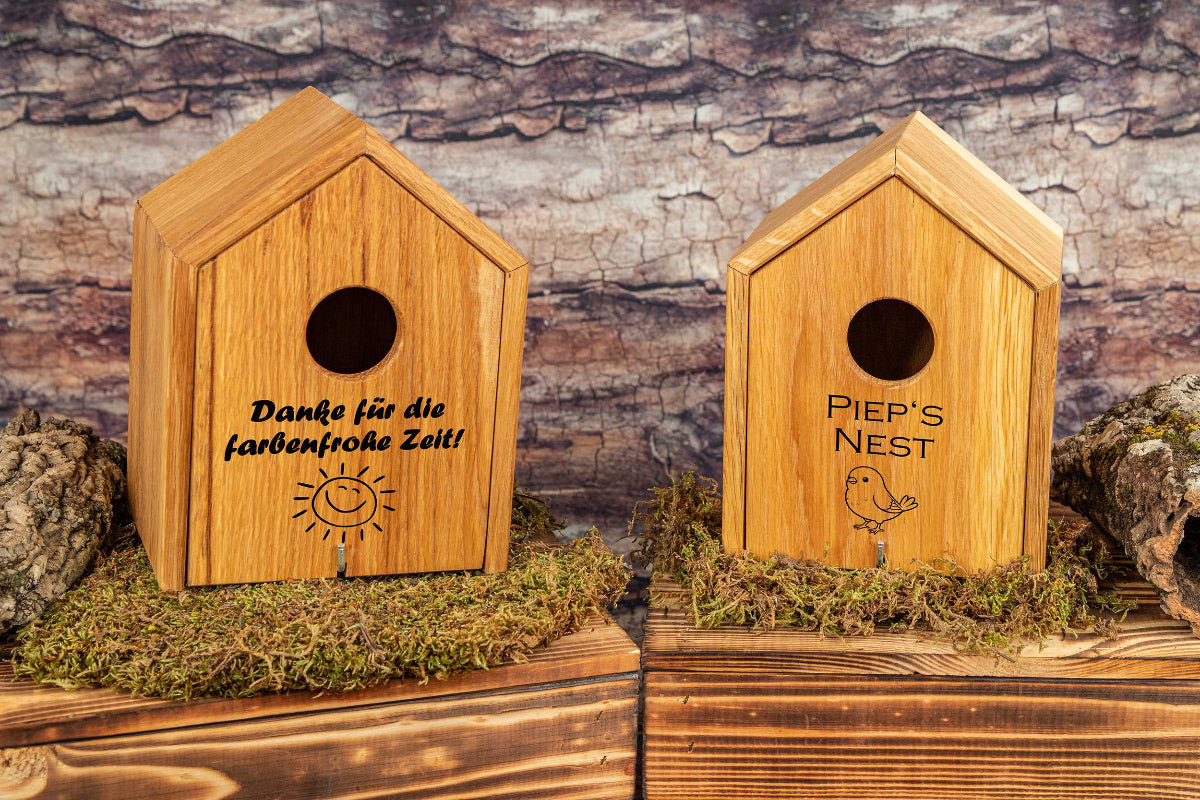 Nistkasten personalisiert mit Gravur