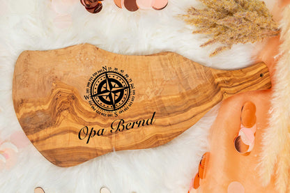 Olivenholz Brotzeitbrett mit Deiner Wunschgravur und vielen Motiven- Schneidebrett