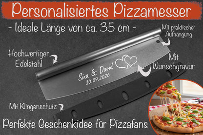 Premium Pizzamesser personalisiert aus Edelstahl